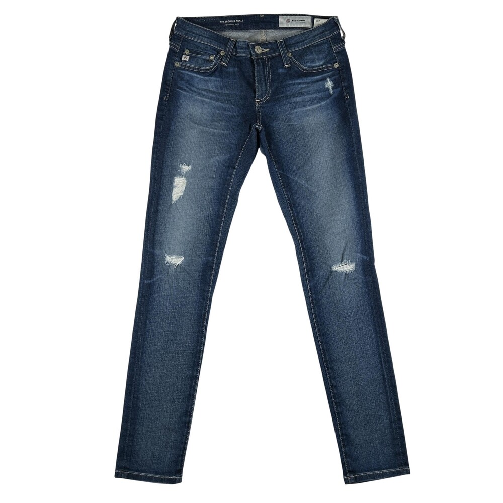 AG Adriano Goldschmied Legging Ankle Jeans Womens 24R Blue Distressed